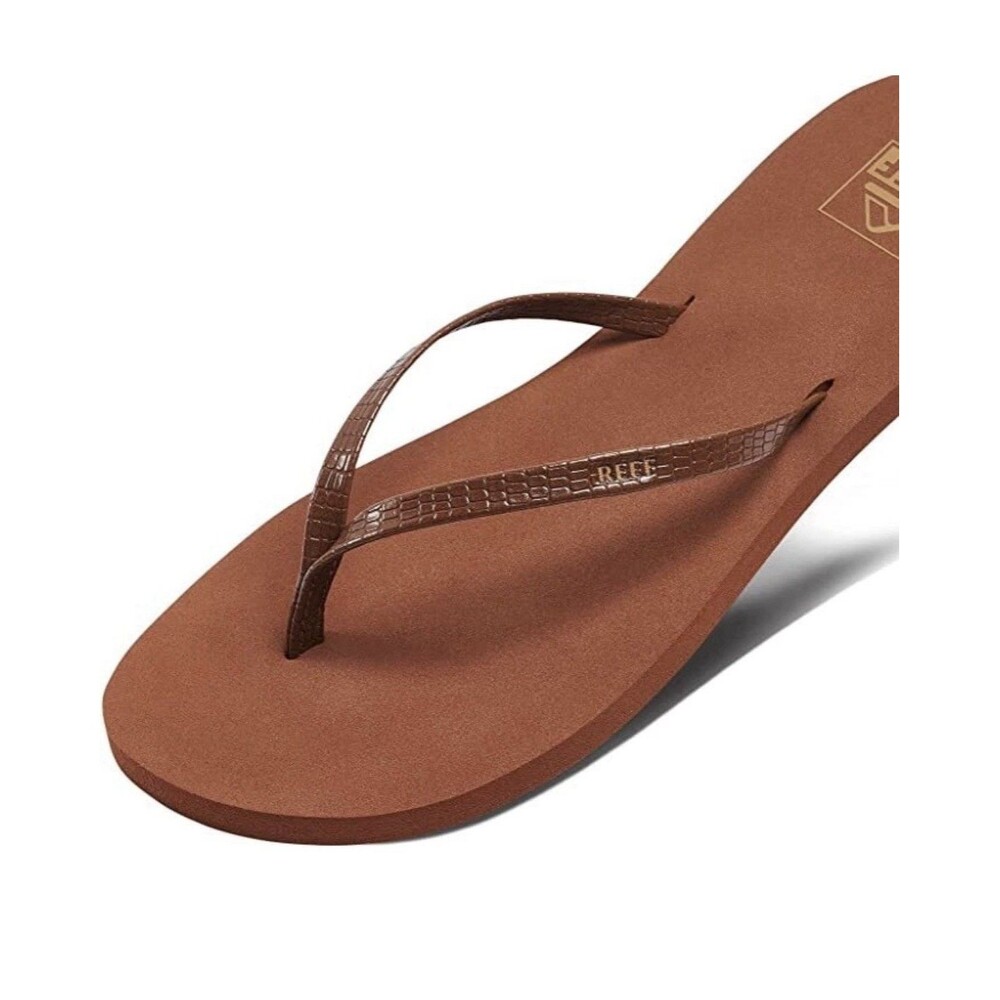 Woman Reef Bliss Nights Flip Flops Sandal Brown Brunette Sz 10 Brand New - Picture 5 of 7